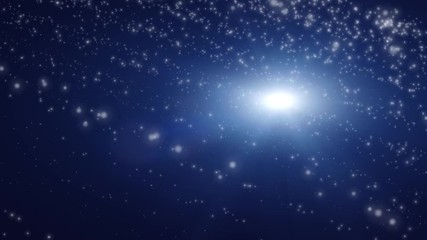 Abstract background with particles moving. Animation of soft shapes and light shining.