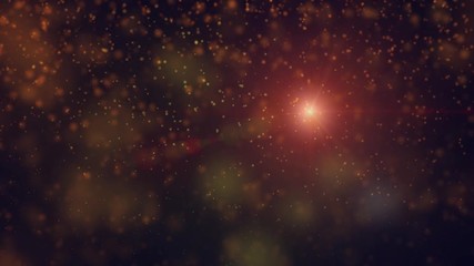 Abstract background with particles moving. Animation of soft shapes and light shining.