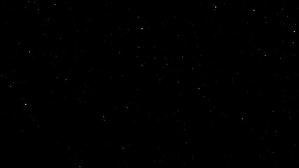 Flying in space. Animated science fiction background of stars on black background.