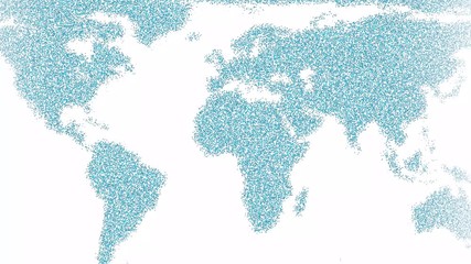 World map animation with focus on Europe. Concept of world population.