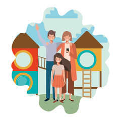 family in park playground avatar character