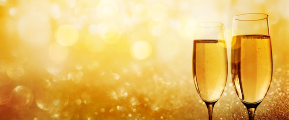 Golden champagne for congratulations