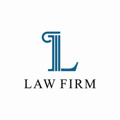 Initial L for law firm Logo design template