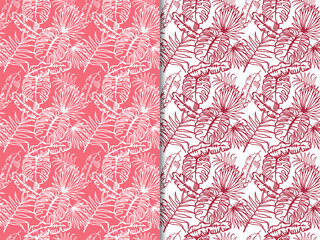 seamless floral pattern tropical palm leaves