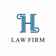 Initial H for law firm Logo design template