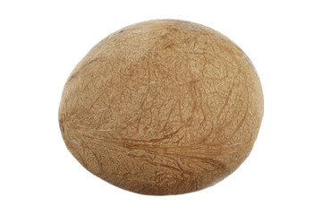 shelled coconut isolated on white background