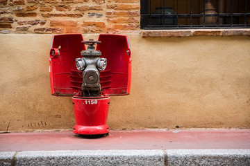 Opened Fire Hydrant on a street in Toulouse France