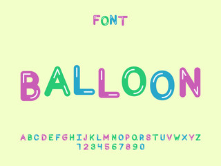  Balloon font. Vector alphabet