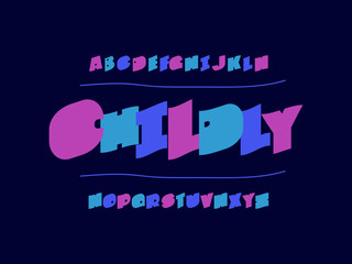 6403942 Childly font. Vector alphabet