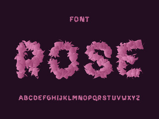 6403949 Rose font. Vector alphabet