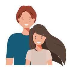 father with his daughter smiling avatar character