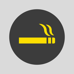 Cigarette icon on gray background.