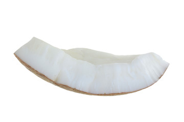 slice of coconut isolated on white