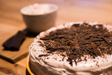 Chocolate Cake with Pink Marshmallow  Icing