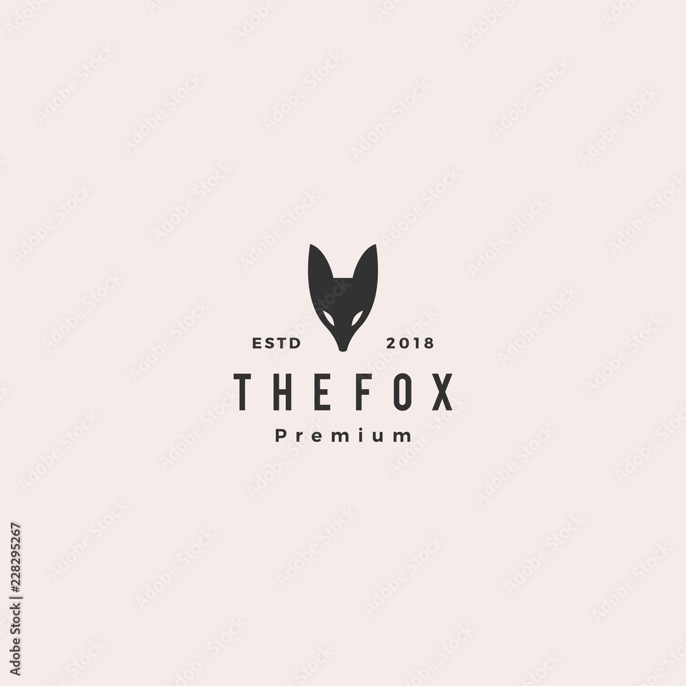 Wall mural fox logo hipster vintage retro vector icon illustration