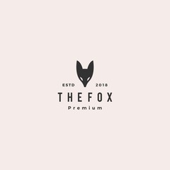 fox logo hipster vintage retro vector icon illustration