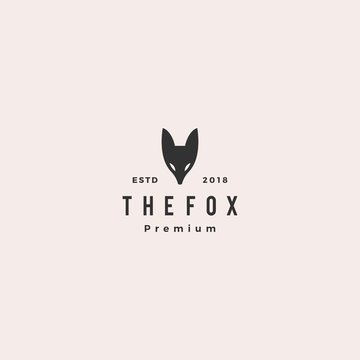 fox logo hipster vintage retro vector icon illustration