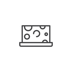 Piece of cheese outline icon. linear style sign for mobile concept and web design. Cheese simple line vector icon. Symbol, logo illustration. Pixel perfect vector graphics