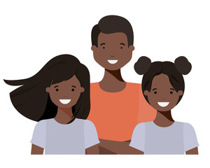 family smiling and waving avatar character