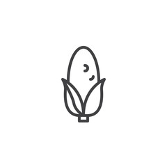 Corn cobs with leaves outline icon. linear style sign for mobile concept and web design. Corn simple line vector icon. Symbol, logo illustration. Pixel perfect vector graphics