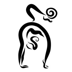 Flexible girl making bridge and juggling ball