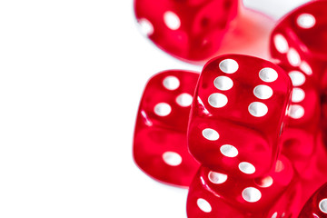 concept luck - dice gambling on white background