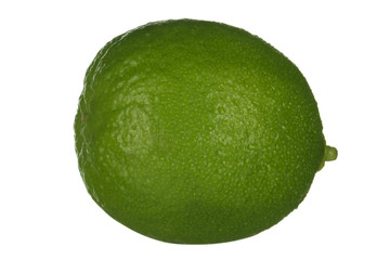 green fresh lime isolated on white