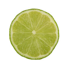 half of lime isolated on white background