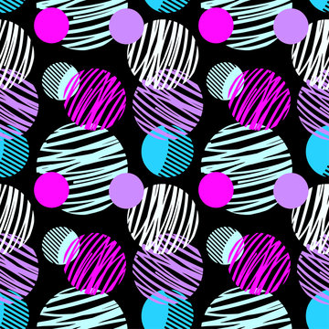 Abstract geometric seamless circles pattern