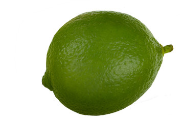 green fresh lime isolated on white