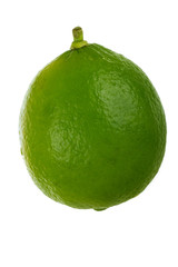 green fresh lime isolated on white
