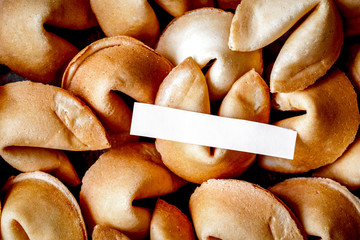 Many Chinese fortune cookie paper with prediction
