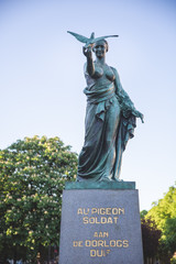 Monument of Pigeon Soldier (Monument au Pigeon-Soldat) in Brussels Belgium