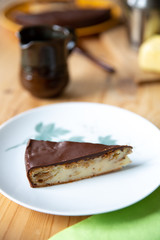 Cheese cake with Ines Rosales, olive oil and chocolate topping