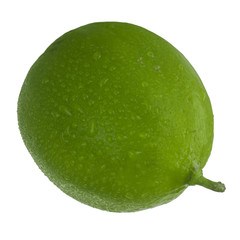green fresh lime isolated on white