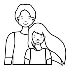 father with his daughter smiling avatar character