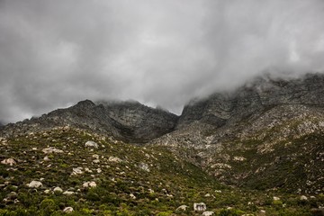 Scenic Clarence Drive mountains, between Gordon's Bay and Rooiels in the Western Cape, South Africa