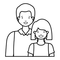 father with his daughter smiling avatar character