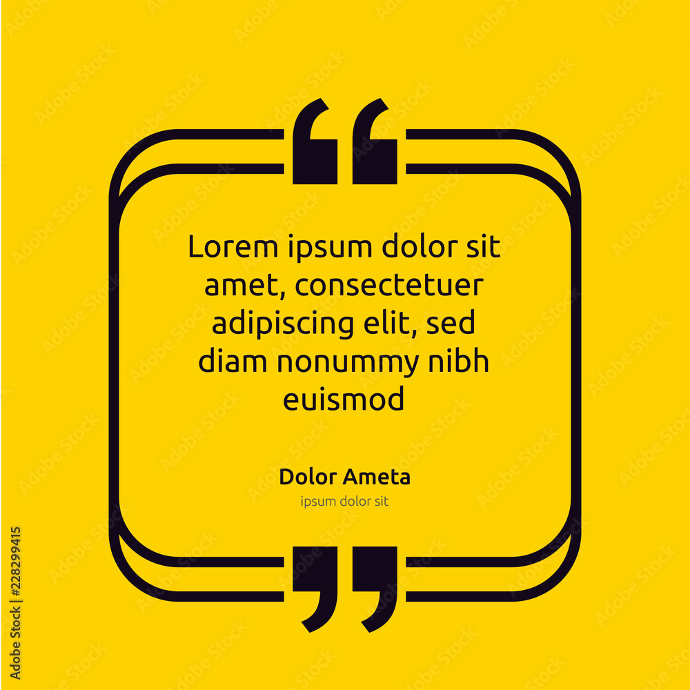 Poster remark quote text box poster template concept. blank empty frame citation. quotation paragraph symbo