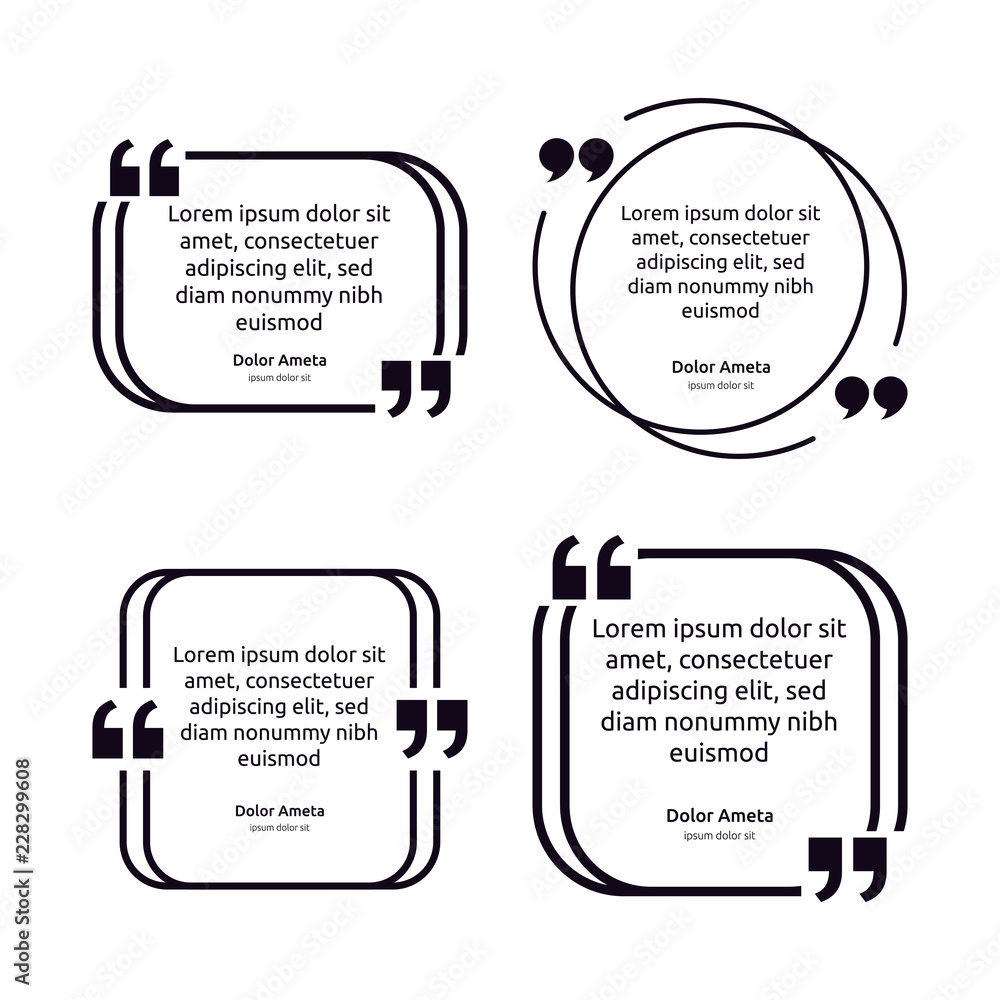 Poster remark quote text box poster template concept. blank empty frame citation. quotation paragraph symbo
