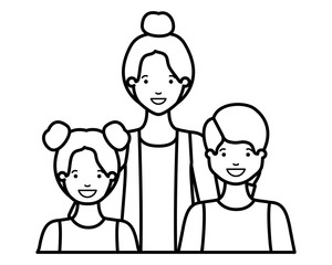 mom with her children avatar character