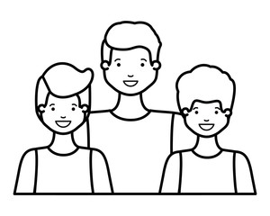 family smiling and waving avatar character