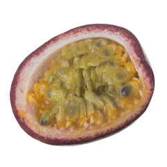 slice of passion fruit isolated on white background