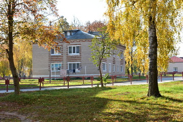 View of the street in the fall