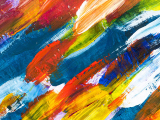 Colorful creative abstract hand painted background, brush texture