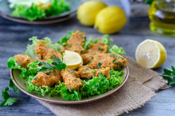 Turkish traditional food, lentil balls with fresh herbs,
