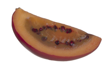 slice of tamarillo isolated on white backgound