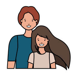 father and daughter smiling avatar character