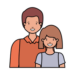 father and daughter smiling avatar character