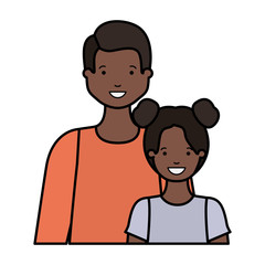 father and daughter smiling avatar character